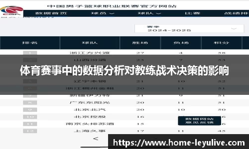 体育赛事中的数据分析对教练战术决策的影响